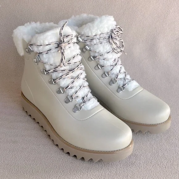 Anthropologie Bernardo Wiley Rain Lace-Up Boots women’s 8 & 9-boho-bohemian-NEW - Picture 1 of 5
